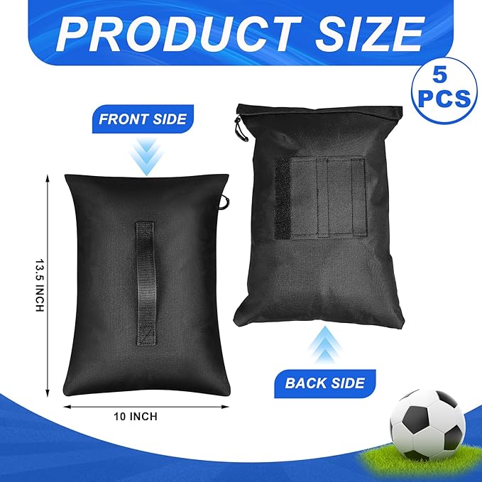 Sports Net Sandbags with PE Leak Proof Transparent Bags Weighted Anchors Bag Sport Sandbags for Stability Baseball Nets Hockey Golf Football Nets Soccer Goals and More(15 Pcs,Black)