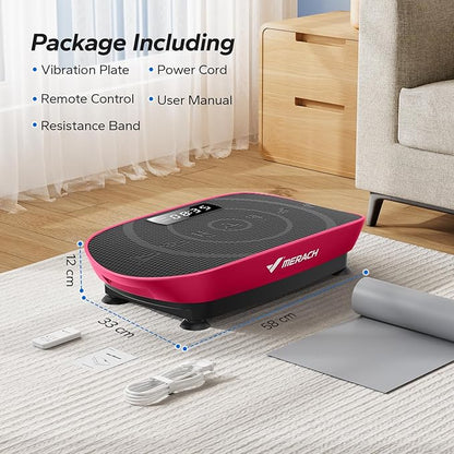 MERACH Vibration Plate Exercise Machine, Whole Body Workout Equipment for Women, Bluetooth and Silicone Pedal, Vibration Plate with Auto Mode, Vibrate Fitness Platform for Home