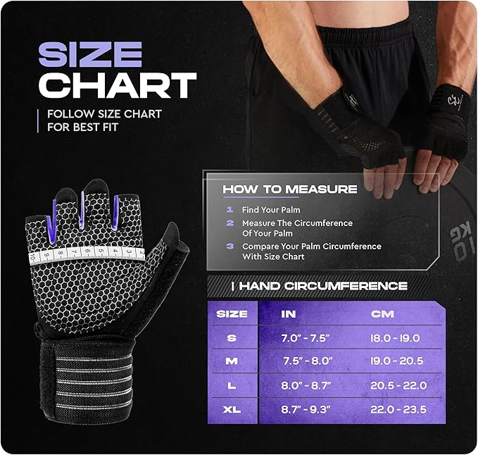 Special Essentials Weight Lifting Gloves for Men & Women – Fingerless Workout Gloves with Non-Slip Grip & Palm Padding for Gym, Training, Cycling & Fitness