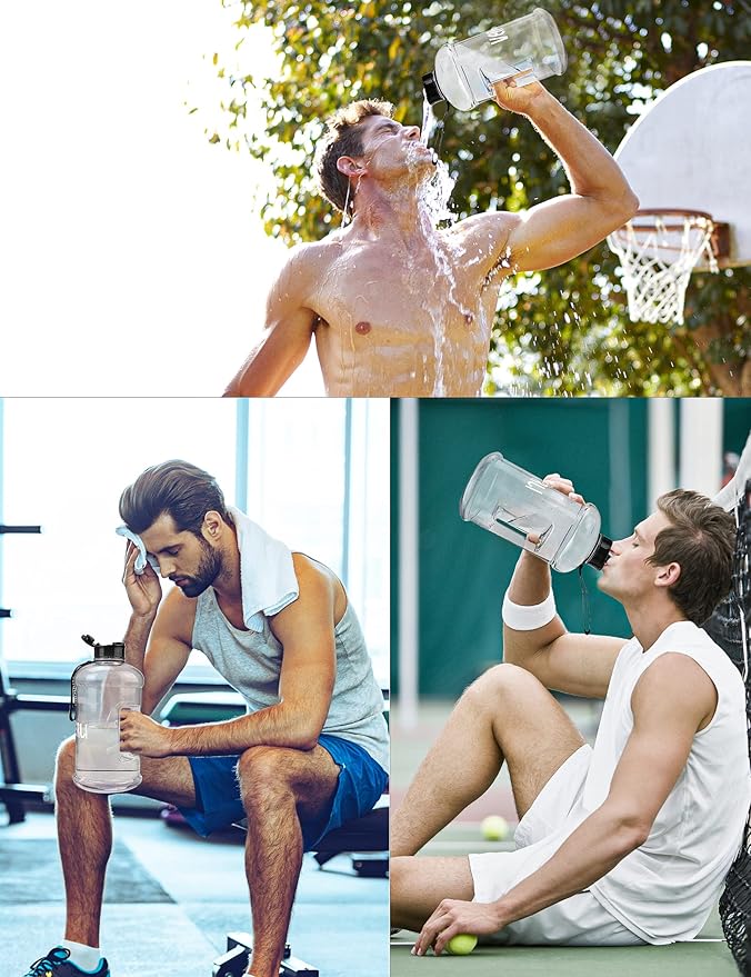 VENNERLI Portable Large Plastic Water Bottle - BPA-free Half Gallon Reusable 2 Liter Water Jug for Outdoor Hiking Fitness Travel Camping Cycling