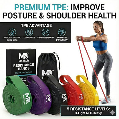 MeeRoh Pull Up Assist Band – Heavy Duty Resistance Band for Pull Ups – Premium Calisthenics Equipment for Home Gym – Assisted Pull Up Bands for Strength Training, Mobility & Pullup Bar Doorway Use