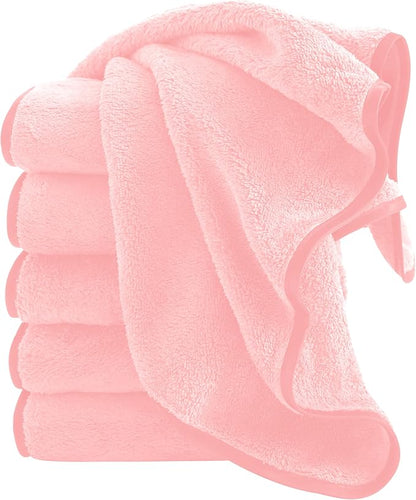 Cosy Family 6 Pack Ultra Soft Microfiber Absorbent Hand Towel, Silk Hemming Towels for Bathroom - Quick Drying - Perfect for Bath, Fitness, Gym, Shower, Hotel, and Spa - 16x28 Inch, Pink