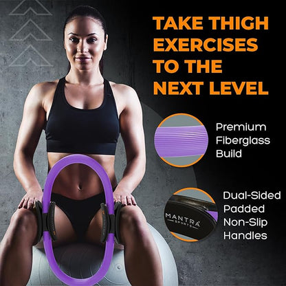 MANTRA SPORTS Pilates Ring Circle, Magic Circle Pilates Ring, Inner Thigh Exercise Equipment, Fitness Rings for Women, Thigh Master Inner Thigh Exerciser, Yoga Ring Pilates Equipment for Home Workouts