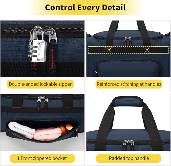 Gym Bag 22 inch Sport Duffle Bag for Men - 55L Weekender Duffel Bag for Travel 22“×12”×13“ - Navy Blue