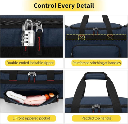 Gym Bag 22 inch Sport Duffle Bag for Men - 55L Weekender Duffel Bag for Travel 22“×12”×13“ - Navy Blue