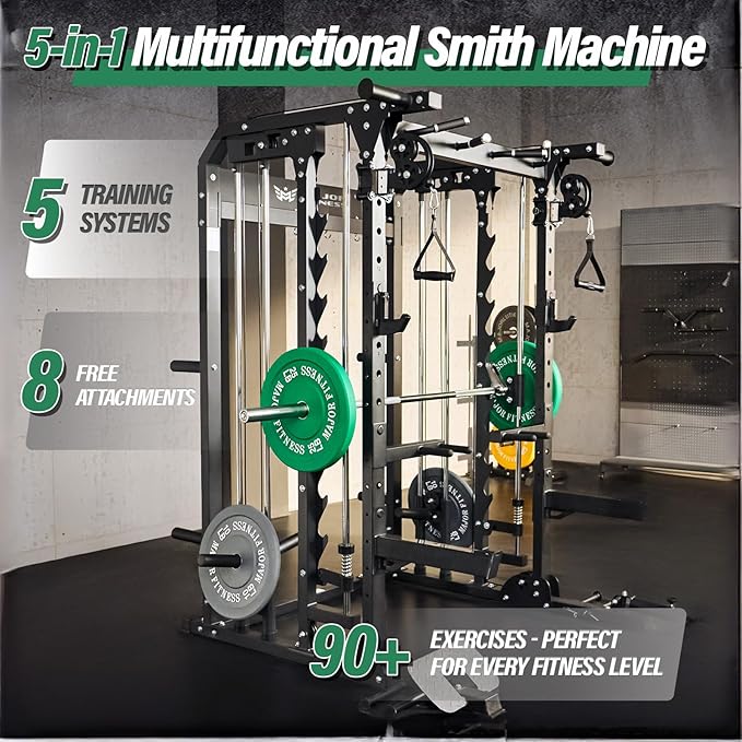 B52 Machine Home Gym with Power Rack, Cable Crossover, Dual Pulley System, Landmine, and Multi-Grip Pull-Up Bar – Heavy-Duty Fitness Equipment for Strength Training and Full-Body Workouts