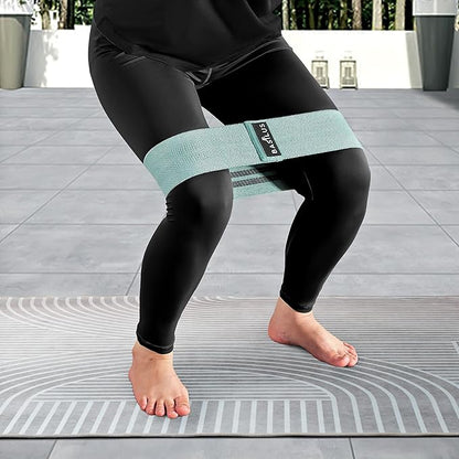 3-Pack Fabric Resistance Bands for Legs & Glutes – Exercise Bands for Strength Training, Yoga, Pilates & Fitness – Mesh Bag & Exercise Guide Included