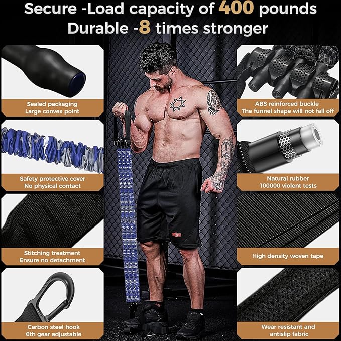 Innstar Pull Up Assistance Bands, Heavy Duty Resistance Band for Pull Up Assist, Adjustable Resistance 165-265lbs with Fabric Feet/Knee Rest, Pull Up Bands Assistance Bands