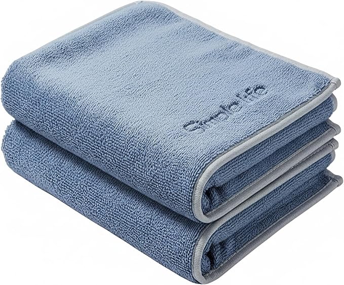 2-Pack Microfiber Bath Towels (27x54 Inches) - Ultra Soft & Quick Dry, 3X Absorbency, Lightweight for Gym, Yoga, Travel & Spa - Perfect for Home, Fitness & Post-Workou
