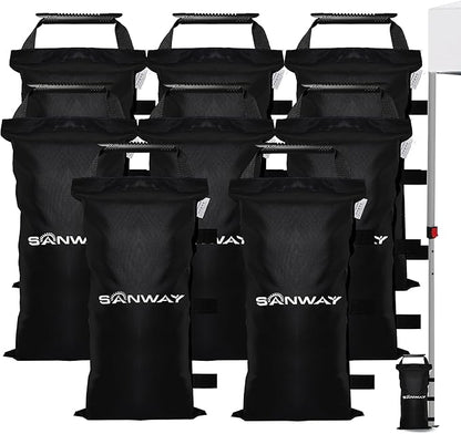 8 Pack (NO Sand) Sand Bags for Canopy Weights (Black)