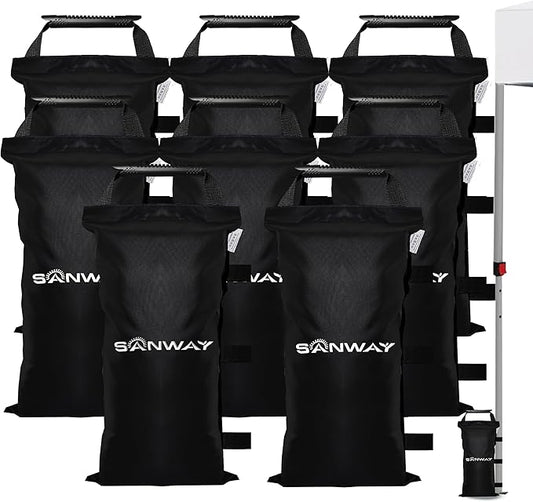 8 Pack (NO Sand) Sand Bags for Canopy Weights (Black)