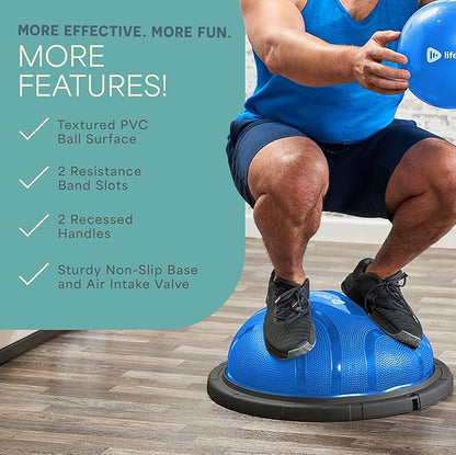 Lifepro Half Balance Ball Trainer - Stability Ball for Exercise, Full-Body Workouts, Home Gym, and Physical Therapy - Horizon Balance Ball Half Non-Slip Equipment for Balance Training