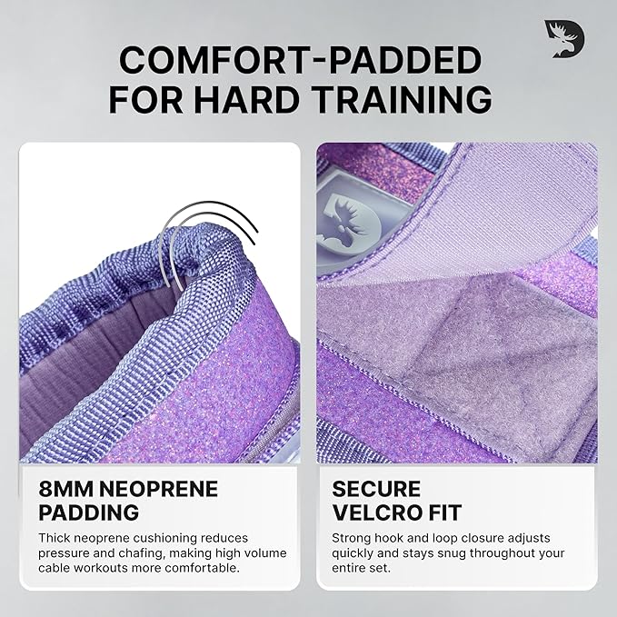 DMoose Fitness Ankle Strap for Cable Machine - One Size Fit with Premium Padding Cuffs, Ankle Bands for Working Out, Booty Workouts, Leg Extension, Hip Abductors, Kickbacks & Lower Body Exercises