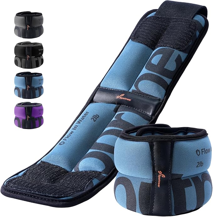 Sportneer Ankle Weights for Men Women Strength Training, 4/10 lbs Pair Leg Weights Set Comfortable and Soft Perfect for Dancing Running Walking Fitness Workout