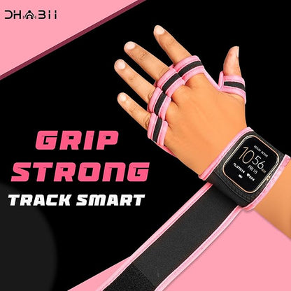 Workout Gloves for Men & Women, Smartwatch Compatible Ventilated Gym Gloves with Wrist Wrap Support, Breathable Weight Lifting Gloves for Fitness, Training & Cycling with Excellent Grip