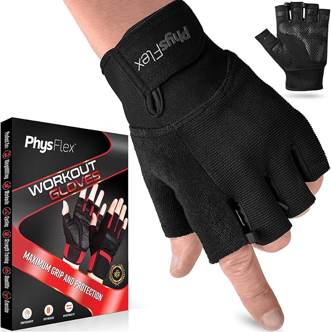 Workout Gloves for Men & Women - Weight Lifting & Gym Gloves with Enhanced Grip, Wrist Support & Palm Protection - Fitness, Training, Crossfit, Cycling & Exercise