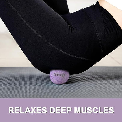Massage Lacrosse Ball for Myofascial & Trigger Point Release, Muscle Knots, Yoga Therapy – Improves Joint Mobility & Relieves Pain – Shoulder, Back, Plantar Fascia, HIPS – 2.5-Inch Purple-02 Rubber