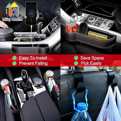 Balance Board, Foam Pad Yoga Mat, Balancing Exercises Mat and 2 Set Car Seat Gap Organizer, Car Gap Filler Storage Boxes for Front Seat Console Side