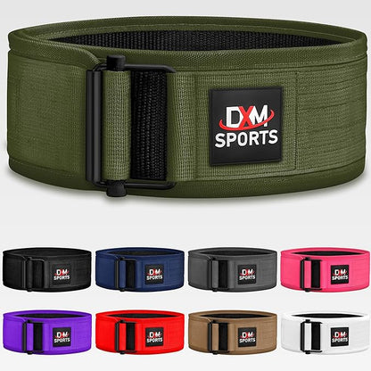 DXM SPORTS Self-Locking Weight Lifting Belt - Men Women Gym Fitness Strength Training, Bodybuilding Powerlifting Weightlifting Workout, Deadlift Squat, Pro Exercise Belt