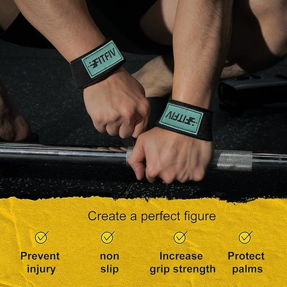 Lifting Straps for Weightlifting, Lifting Wrist Straps for Gym Strength Training, Neoprene-padded Wrist Cushion - Men & Women