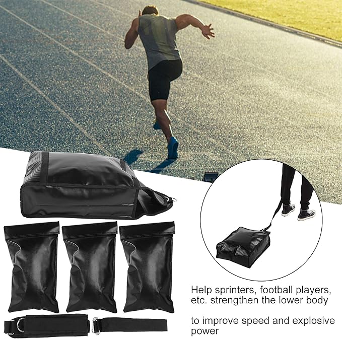 Adjustable Weight Trainer, Upgrade Sandbag Trainer, Sports Sandbag Weight Loading, with Adjustable Strap, for Sprinter Training Indoor Outdoor with 3 Weight Sandbag