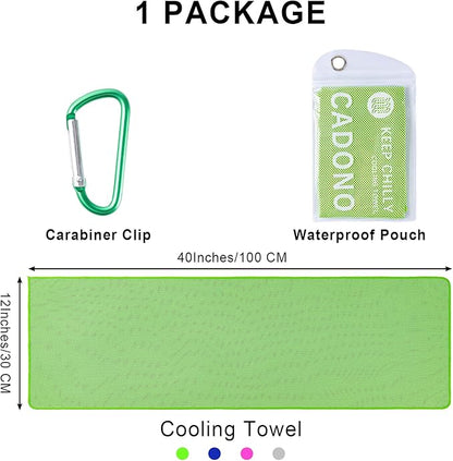 4 Pack Cooling Towel (40"x12"), Soft Breathable Chilly Towel, IceTowel, Microfiber Towels for Yoga, Sport, Running, Workout,Gym, Camping, Fitness, Workout & More Activities(Multicolor)