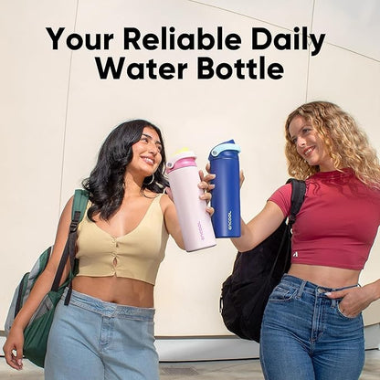 ENCOOL Leakproof Insulated Water Bottle with Straw Dual-Sip Water Bottle Bag-Safe Design for Work, Commute & Gym – Keeps Drinks Cold All Day, 32 oz, Coffee White