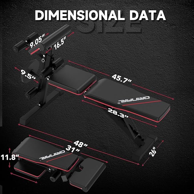 Weight Bench Press, Strength Training Adjustable Workout Benches for Full Body, Gym Benches for Incline Decline Exercise