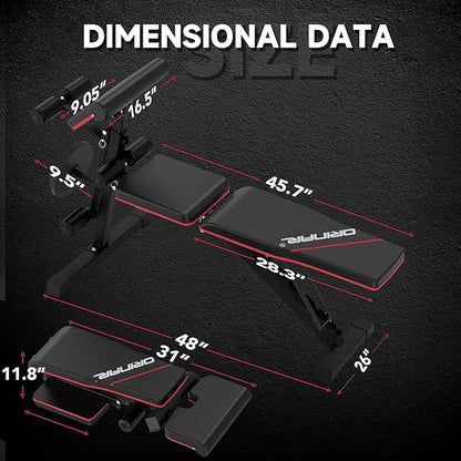 Weight Bench Press, Strength Training Adjustable Workout Benches for Full Body, Gym Benches for Incline Decline Exercise
