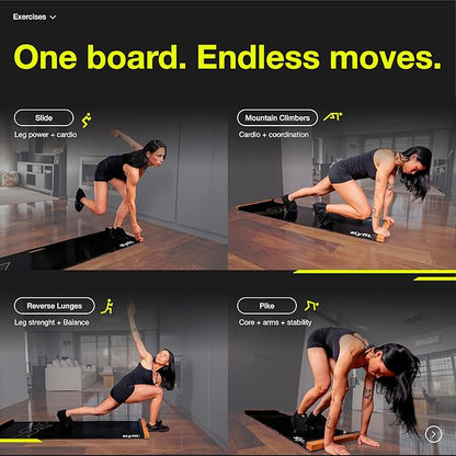 Slyfit Slide Board – Revolutionize Your Workouts: Slide Exercise at Home with Booties for Fitness, for Multi-Sport Training, Core Strength, Flexibility – Low-Impact Durable Home Gym Equipment for Balance and Agility
