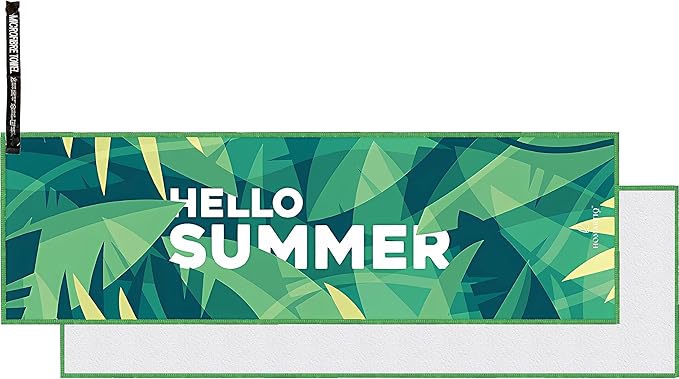 Premium Microfiber Sports Towel: Design for Gym, Fitness, Sports, Running, Outdoor, Yoga, Competitions-Lightweight, High Absorbency, Soft Skin-Friendly, Non-Fading, Breathable Fabric (GREEN HS)
