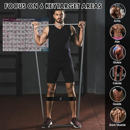 Fabric Resistance Bands for Working Out, Wide Booty Belt with Multiple Resistance Levels. Yoga Balance Balls. Great for HIPS, Thighs Exercises. with Fitness Poster