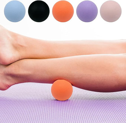 Hard Lacrosse Ball Massage Ball Therapy. Firm Trigger Point Massager Tool for Deep Tissue Yoga Physiotherapy Myofascial Release Muscle Relax Plantar Fasciitis Pain Relief (2 Pack) (Purple)
