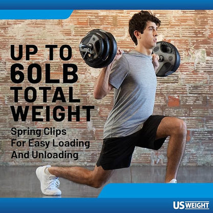 US Weight Weight Set for Home Gym - Barbell, Curl Bar or Multi-Use Options - Various Weight Options