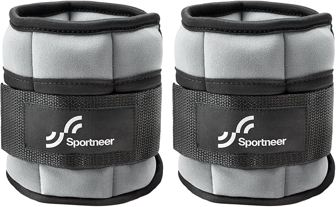 Sportneer Adjustable Ankle Weights Set - 1 Pair (2-10 lbs) Removable Sandbags for Women & Men, Comfortable Neoprene Leg Weights for Walking, Running, Pilates, Yoga, Home Workout & Physical Therapy