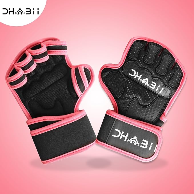 Workout Gloves for Men & Women, Smartwatch Compatible Ventilated Gym Gloves with Wrist Wrap Support, Breathable Weight Lifting Gloves for Fitness, Training & Cycling with Excellent Grip
