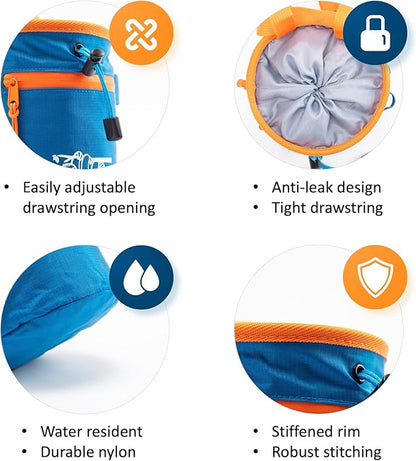 Chalk Bag for Rock Climbing, Climbing Chalk Bag for Bouldering with 2 Large Zipper Storage Pockets, Premium Gym Chalk Bag for Weightlifting, Great Gift and Rock Climbing Gear