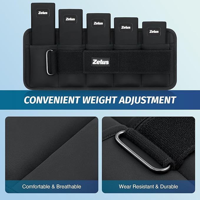 ZELUS Soft Iron Z-Fit Ankle Weights 1 Pair Adjustable, 4LB/7LB/10LB for Women Men, Ultra Thin Leg Weights with Adjustable Straps, Arm Weight for Gym Home Yoga Jogging Walking
