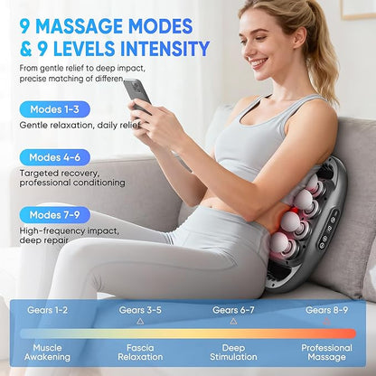 16-Head Massage Gun Set, Deep Tissue Massager with 9 Modes & Levels, Muscle Massager Pain Relief, Percussion Massage Gun for Back/Shoulders/Legs/Waists (Black, 16-Head)