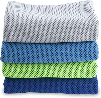 4 Packs Cooling Towel (40"x 12"), Ice Towel, Microfiber Towel, Soft Breathable Chilly Towel Stay Cool for Yoga, Sport, Gym, Workout, Camping, Fitness, Running, Workout & More Activities (Multicolor)