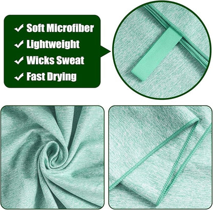 Quick Dry Microfiber Camping Towel Lightweight Large Towels for Travel Body Beach Hot Yoga Mat Gym Swimming Pool (Light Green, 31.5X70 Inch)