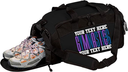 Personalized Women’s Gymnastics Duffel Bag – Custom Name Gym Bag for Girls & Teens – Practice, Competition & Travel Team Gear
