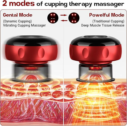 2 Pack Cupping Set, Smart Cupping Therapy Massager, 7 in 1 Red Light Cupping Therapy Set with 2 Modes for Targeted Pain Relief, Muscle Soreness,Tighter Skin,Cupping Kit with 12 Levels Suction and Heat