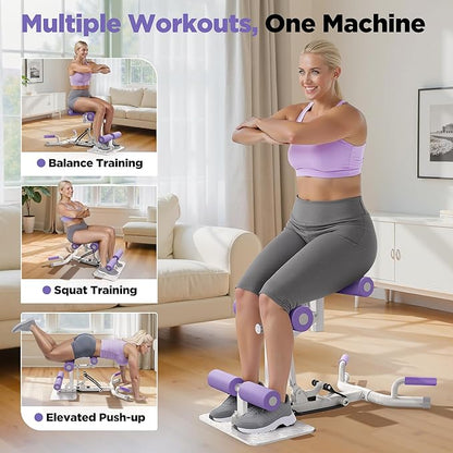 FEIERDUN Adjustable Deep Squat Machine - 7 Level Resistance Glute & Leg Trainer for Home, Multi-Functional Equipment for Women to Strengthen Core, Hips and Thighs