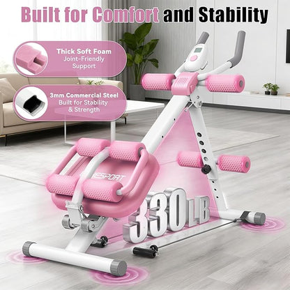 EPHESPORT Multifunctional Ab Machine, Crunch & Sit-Up Core Trainer for Stomach & Ab Workout, Adjustable & Foldable Exercise Equipment, Knee/Back Support, Full Body Workout for Home Gym