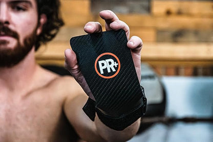 PR+ Gymnastics Hand Grips for Pull Ups Weightlifting and Cross Training - No Hole - Chalk Free - Triple Layer Hand Protection - Optional Wrist Wraps