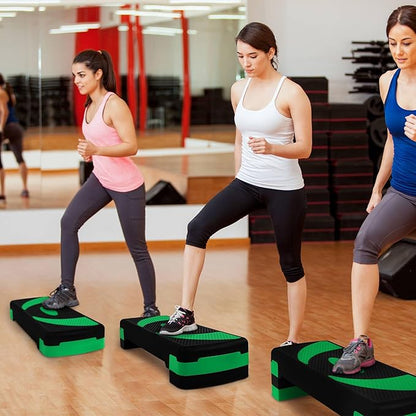 BalanceFrom Aerobic Step Platform Trainer with Adjustable 3-Level Risers, 400 Pound Weight Capacity – Non-Slip Exercise Stepper for Cardio, Strength, and Fitness Workouts, 31", Multiple Colors