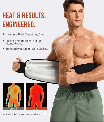 Junlan Waist Trainer for Men and Women - Sweat Band for Stomach Working Out