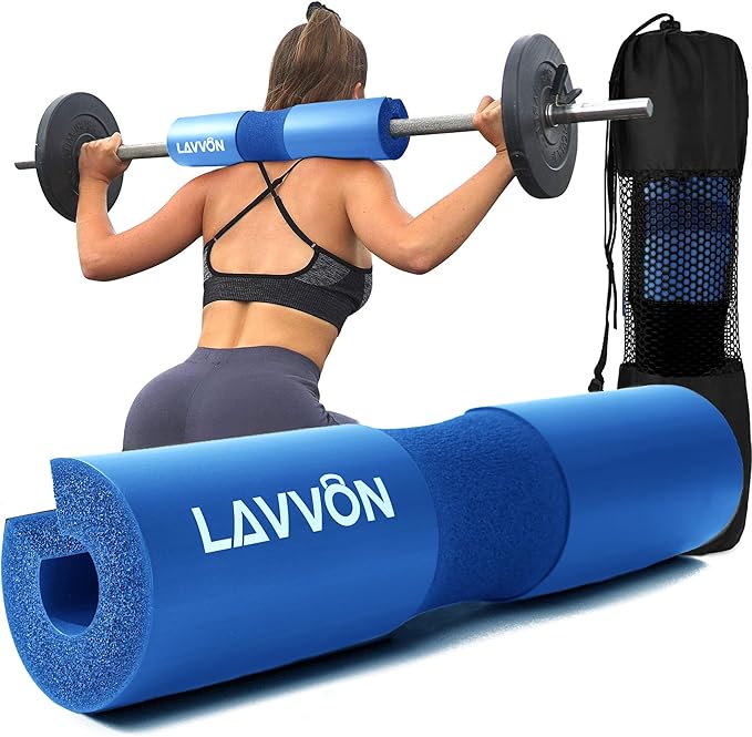 Squat Pad - Foam Barbell Pad for Squats Cushion, Lunges & Bar Padding for Hip Thrusts - Standard Weight Bar Pad - Provides Cushion to Neck and Shoulders While Training