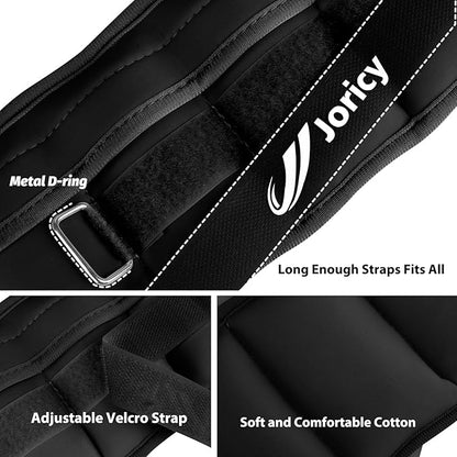 Adjustable Ankle Weights for Women Men 1/2/3/4/5/6/8/10/12/20 LBS 1 Pair Wrist Leg Arm Weights with Removable Weight Strength Training Weight for Walking Running Fitness Physical Therapy